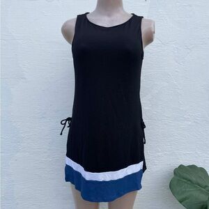 Tommy Bahama Black Swim Cover-Up with White & Blue Hem